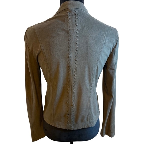 NWOT Bob Timberlake Olive Green Faux Suede Drape Jacket - Picture 2 of 10